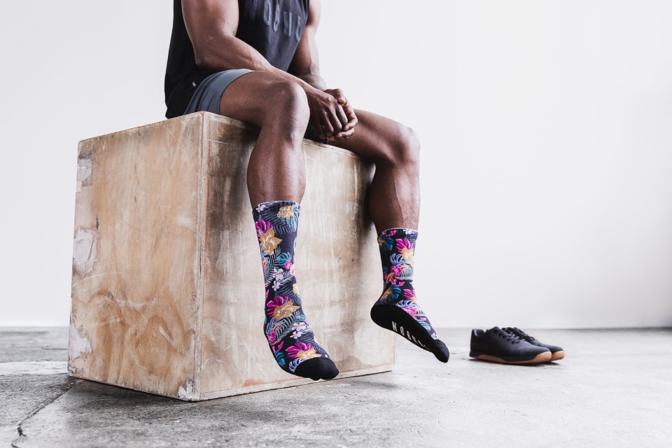 NOBULL Crew Sock (Tropical) Black