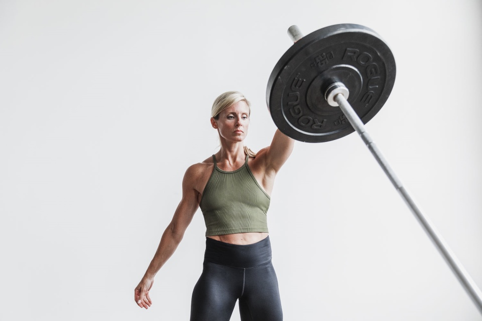 NOBULL Halter Crop Tank (Ribbed) Army