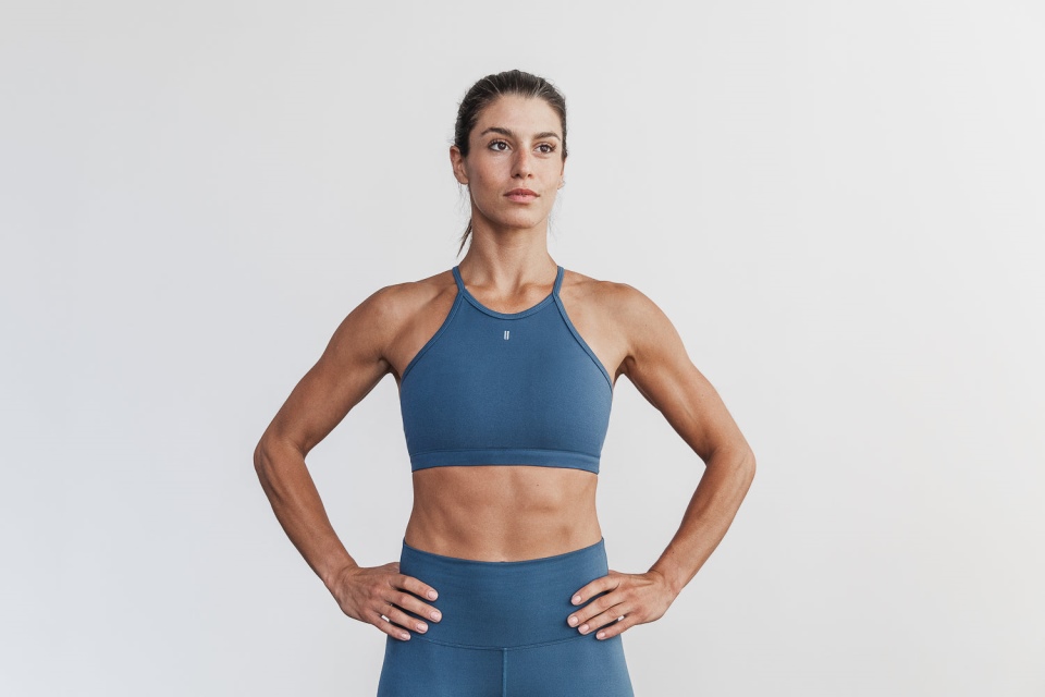 NOBULL Halter Sports Bra (Matte) Coastal