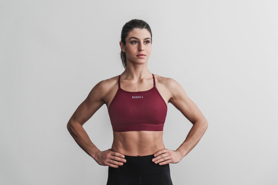 NOBULL High-Neck Sports Bra Cabernet