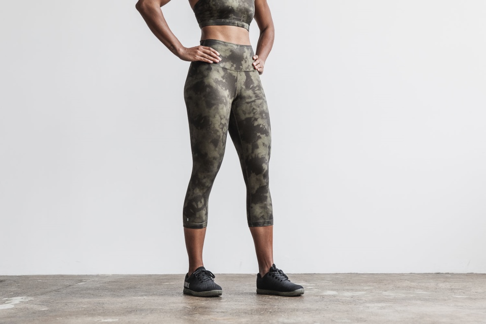 NOBULL High-Rise Crop (Tie-Dye) Army