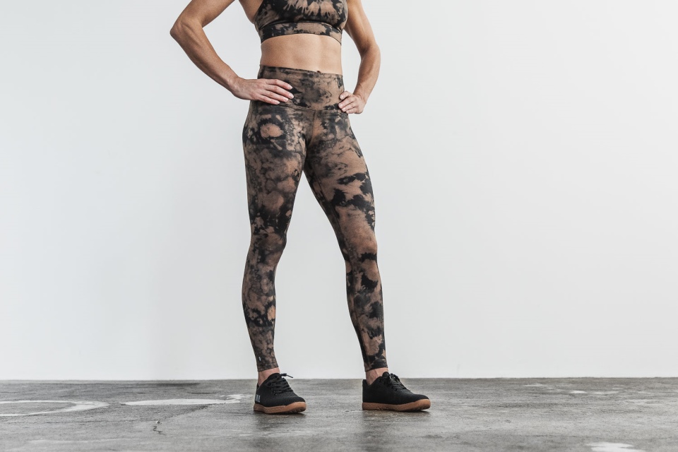 NOBULL High-Rise Tight (Tie-Dye) Toffee & Black