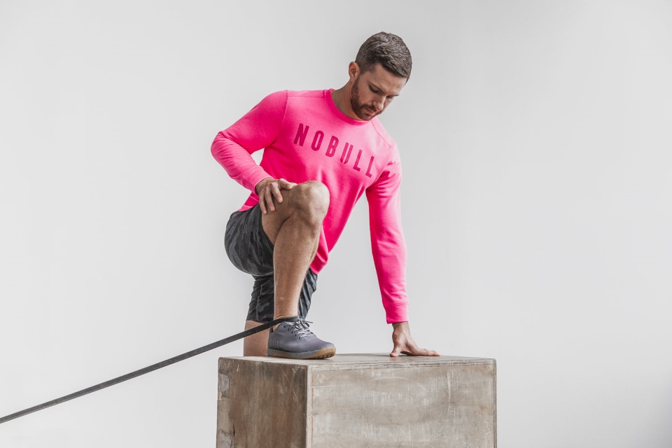 NOBULL Men's Crew Sweatshirt (Neon) Pink