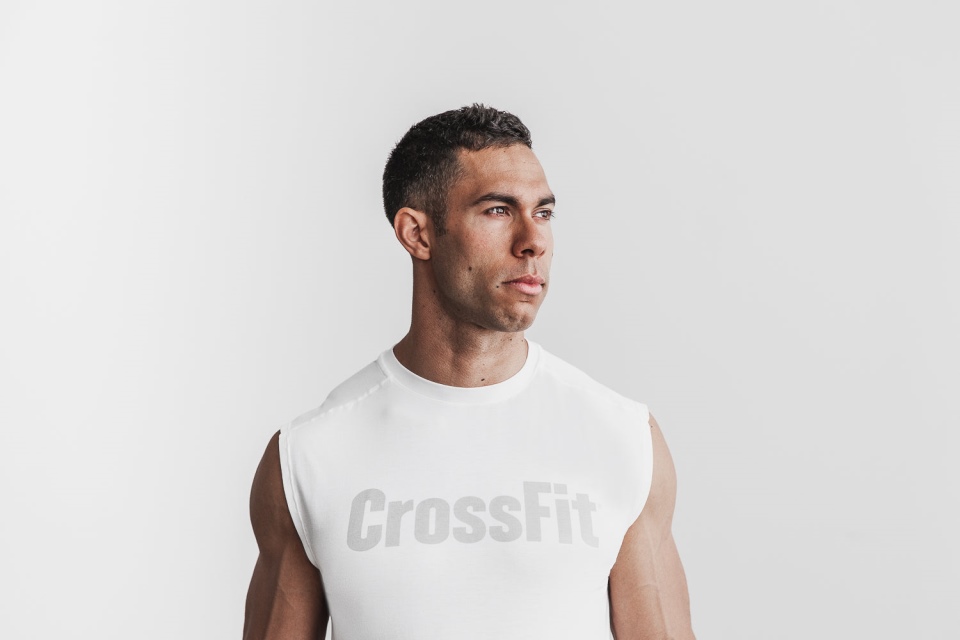 NOBULL Men's Crossfit Sleeveless Tee White