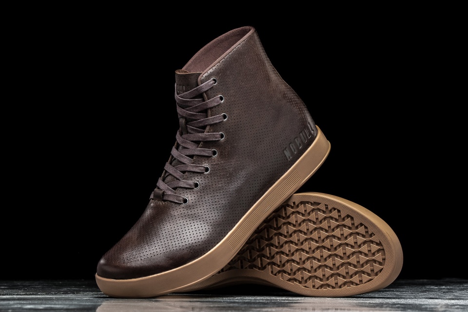 NOBULL Men's High-Top Leather Trainer Brown
