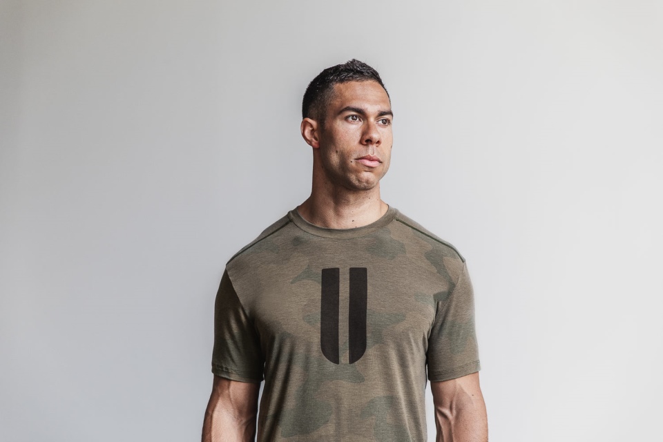 NOBULL Men's Horns Tee (Camo) Army