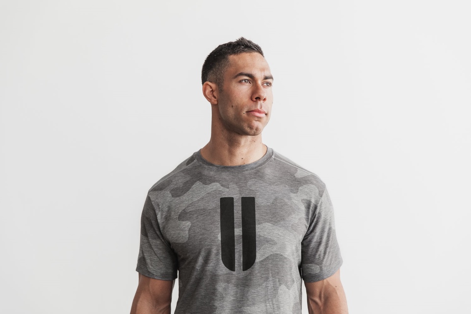 NOBULL Men's Horns Tee (Camo) Grey