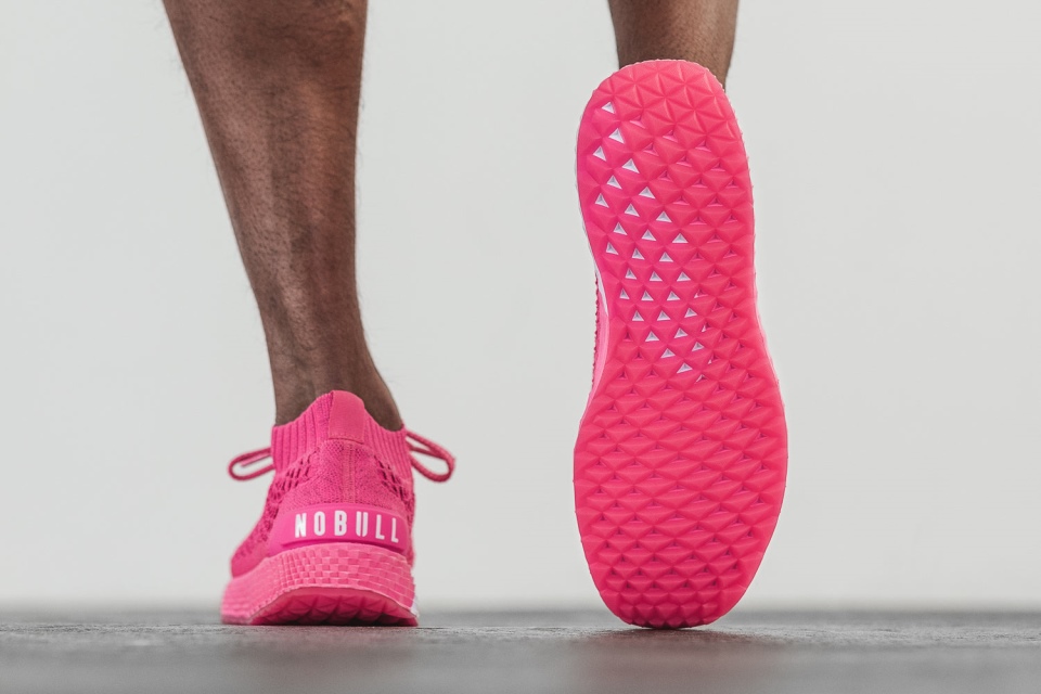 NOBULL Men's Knit Runner Neon Pink Reflective