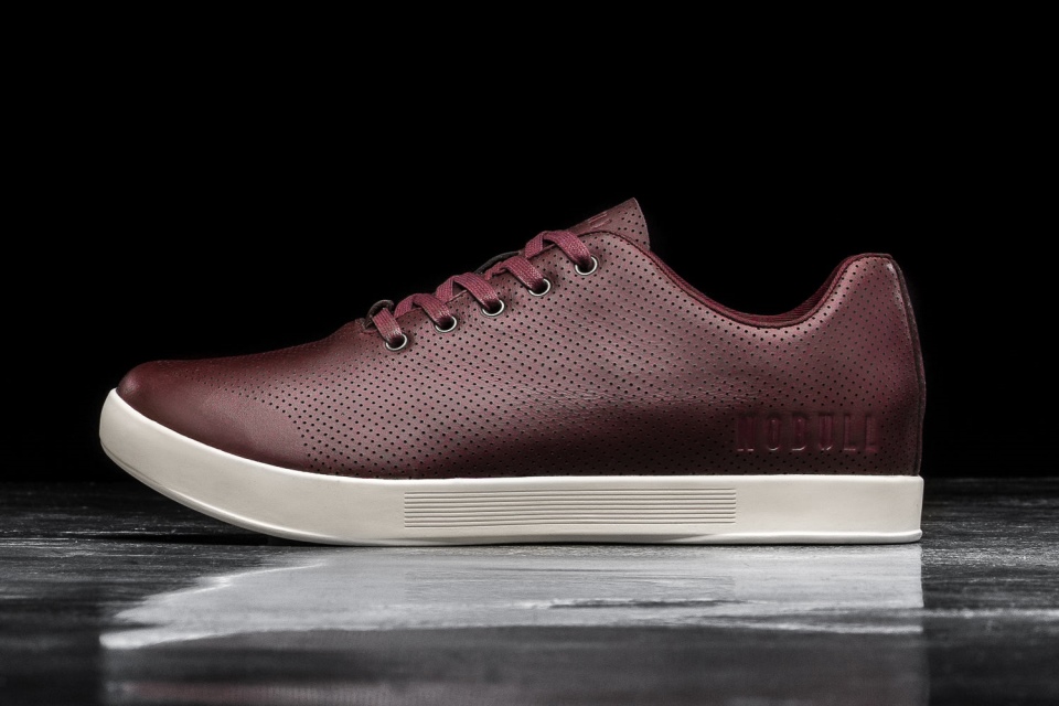 NOBULL Men's Leather Trainer Burgundy