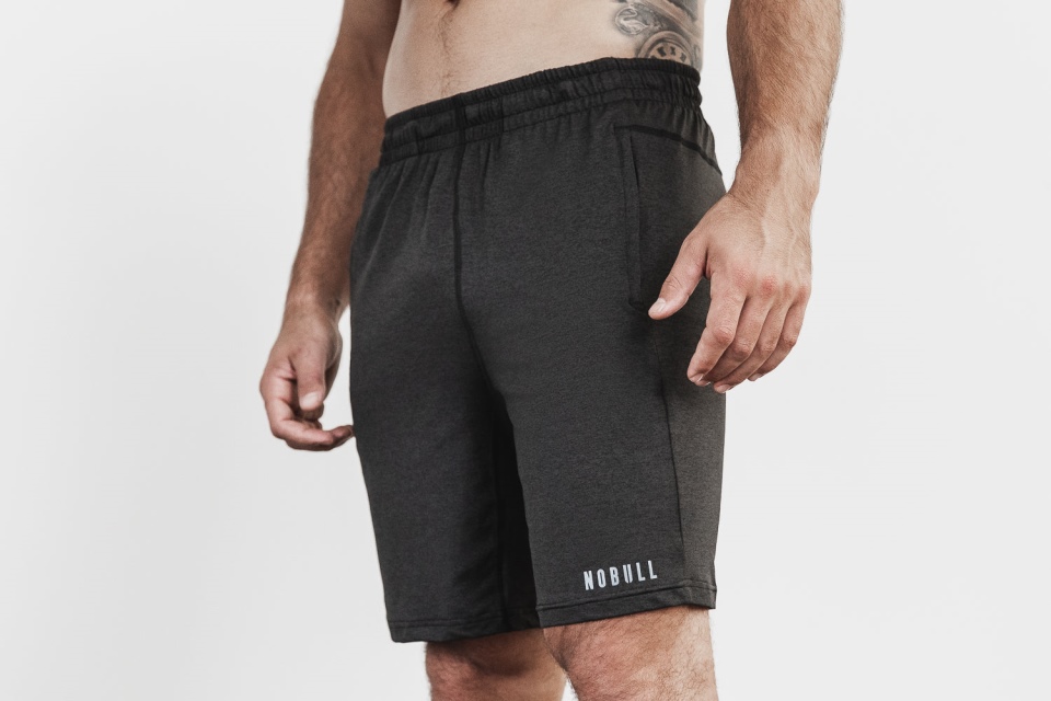 NOBULL Men's Lightweight Knit Short 9" Black Heather