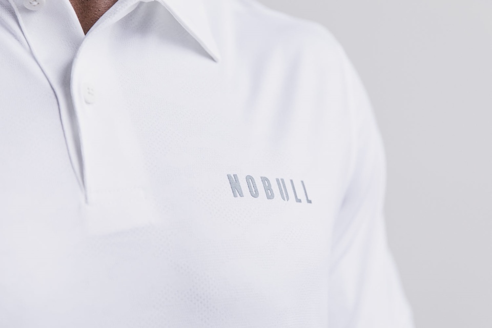 NOBULL Men's Lightweight Textured Polo (Camo) Bright