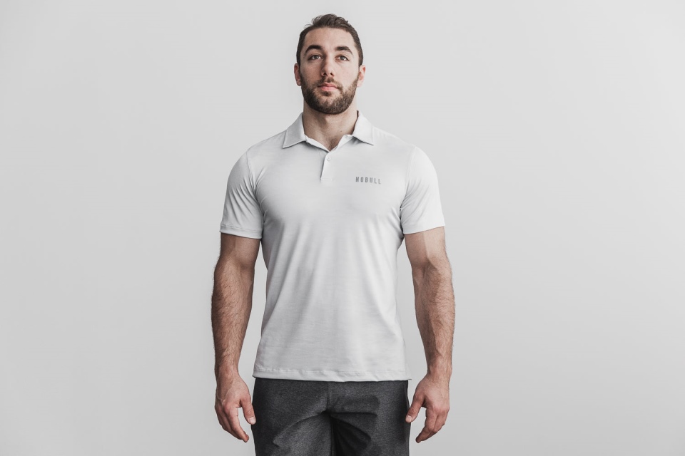 NOBULL Men's Lightweight Textured Polo (Camo) Frost