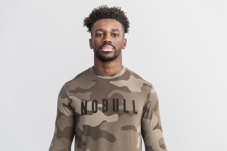 NOBULL Men's Long Sleeve Tee (Camo) Rock