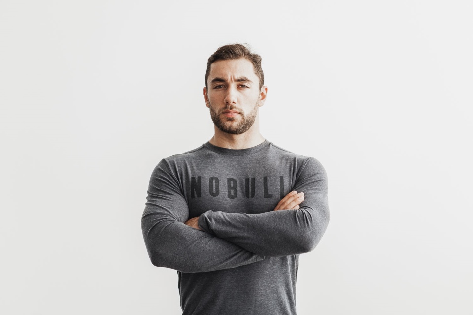 NOBULL Men's Long Sleeve Tee Charcoal