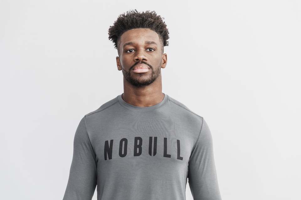 NOBULL Men's Long Sleeve Tee Dark Grey