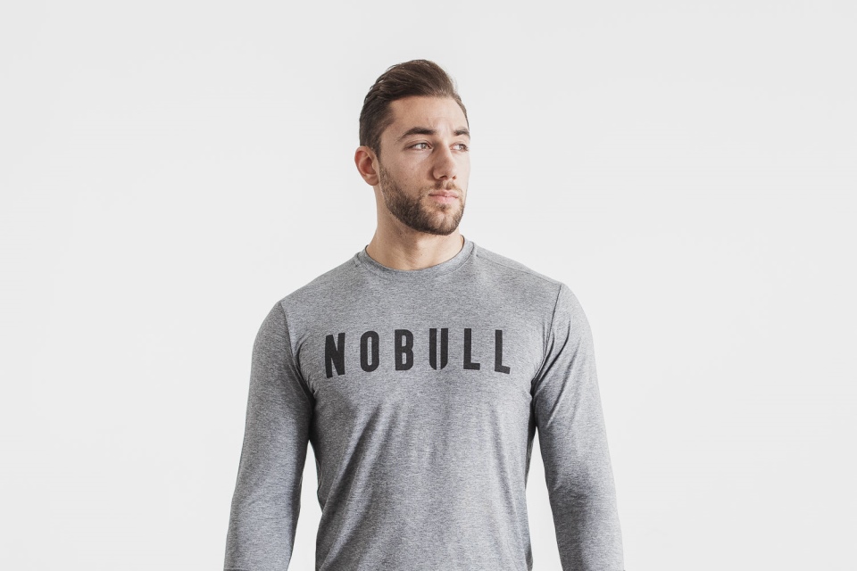 NOBULL Men's Long Sleeve Tee Grey