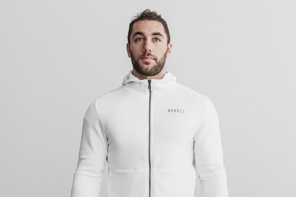 NOBULL Men's Performance Zip-Up Hoodie White