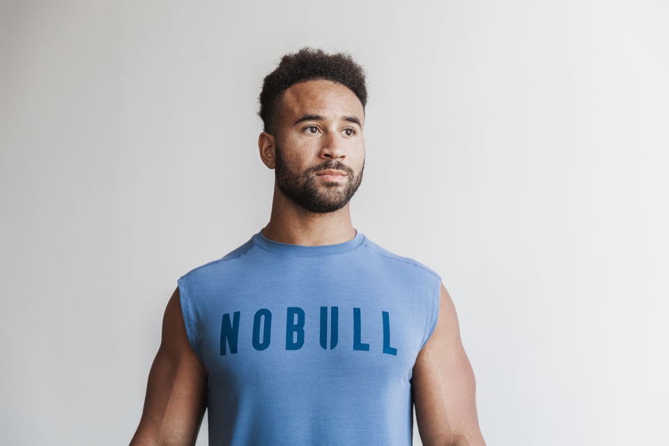 NOBULL Men's Sleeveless Tee (Bright Colors) Coastal