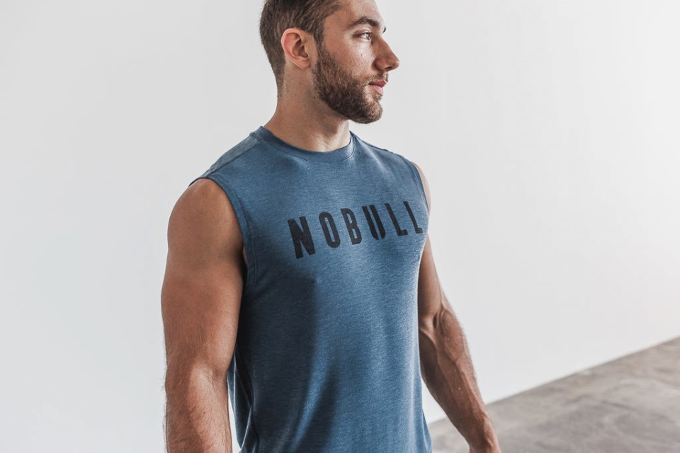 NOBULL Men's Sleeveless Tee (Bright Colors) Deep