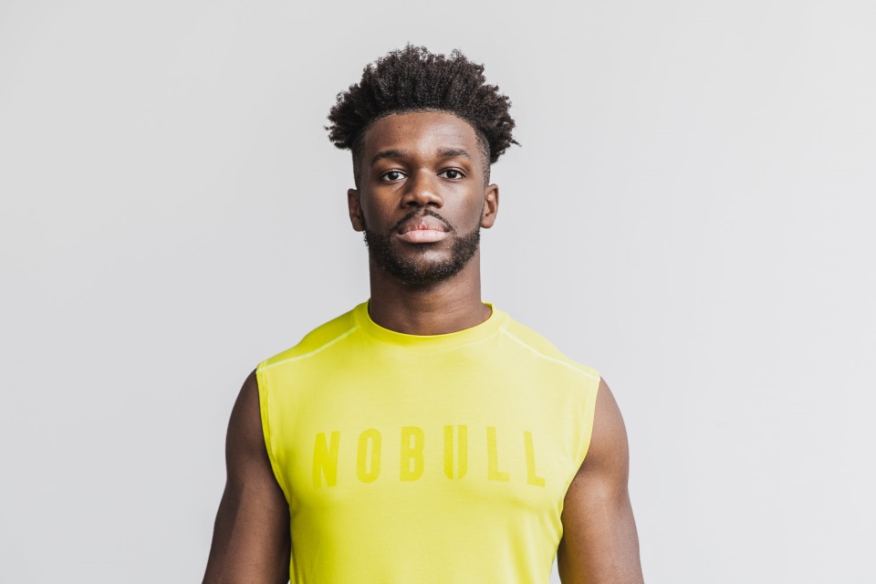 NOBULL Men's Sleeveless Tee (Neon) Yellow