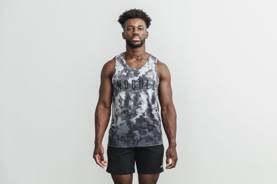 NOBULL Men's Tank (Dip-Dye) White & Black