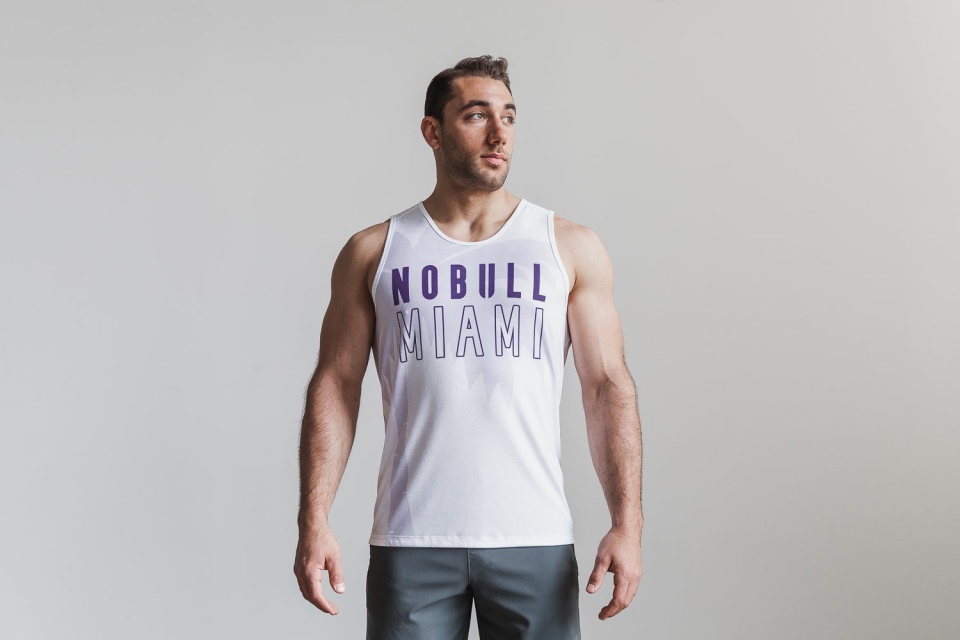 NOBULL Men's Tank (Miami Palm) Purple