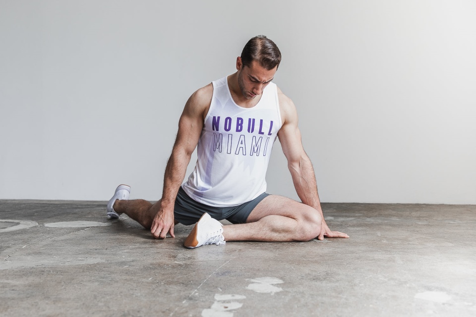 NOBULL Men's Tank (Miami Palm) Purple