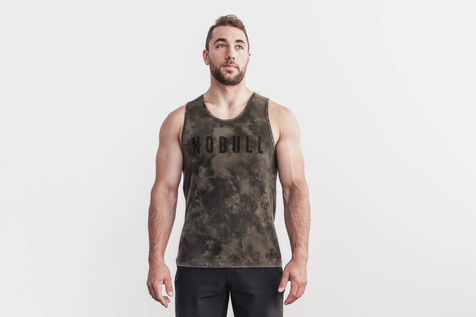 NOBULL Men's Tank (Tie-Dye) Army