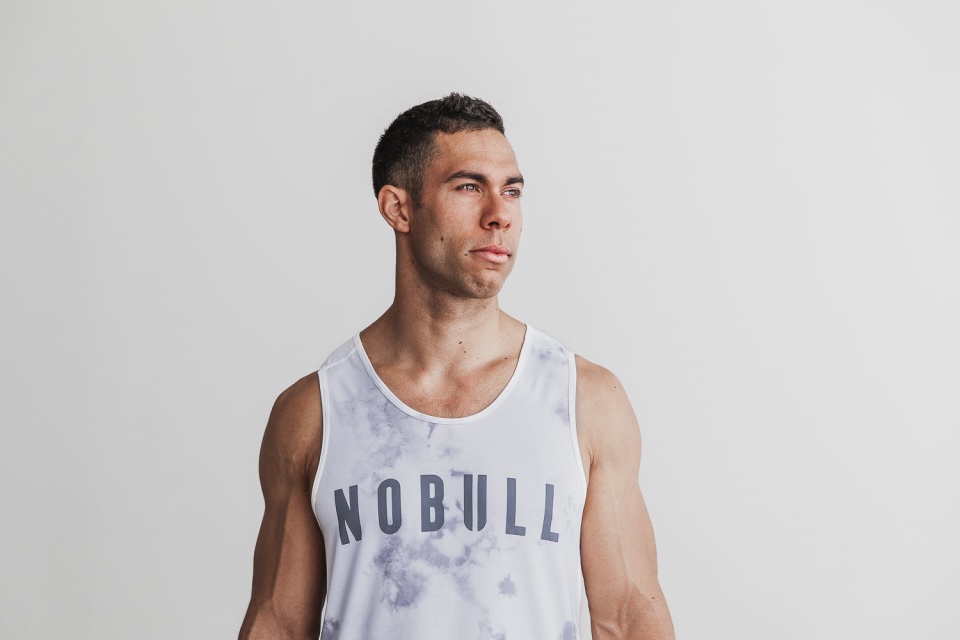 NOBULL Men's Tank (Tie-Dye) White & Cloud