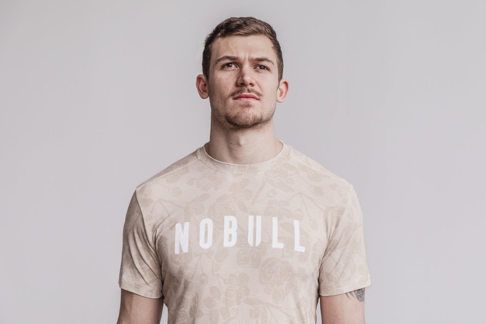 NOBULL Men's Tee (Cherry Blossom) Oatmeal