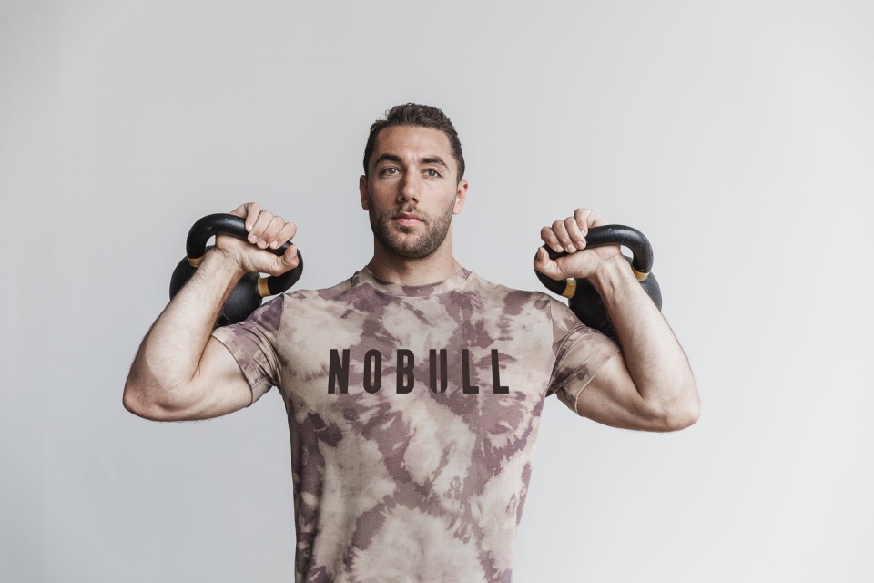 NOBULL Men's Tee (Tie-Dye) Tan & Cafe