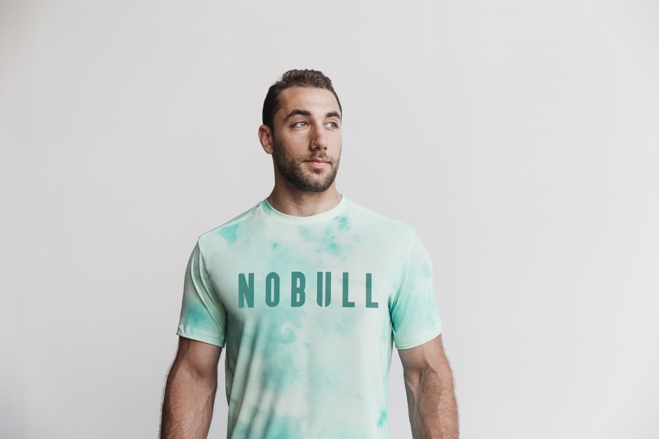 NOBULL Men's Tee (Tie-Dye) Vanilla & Aqua