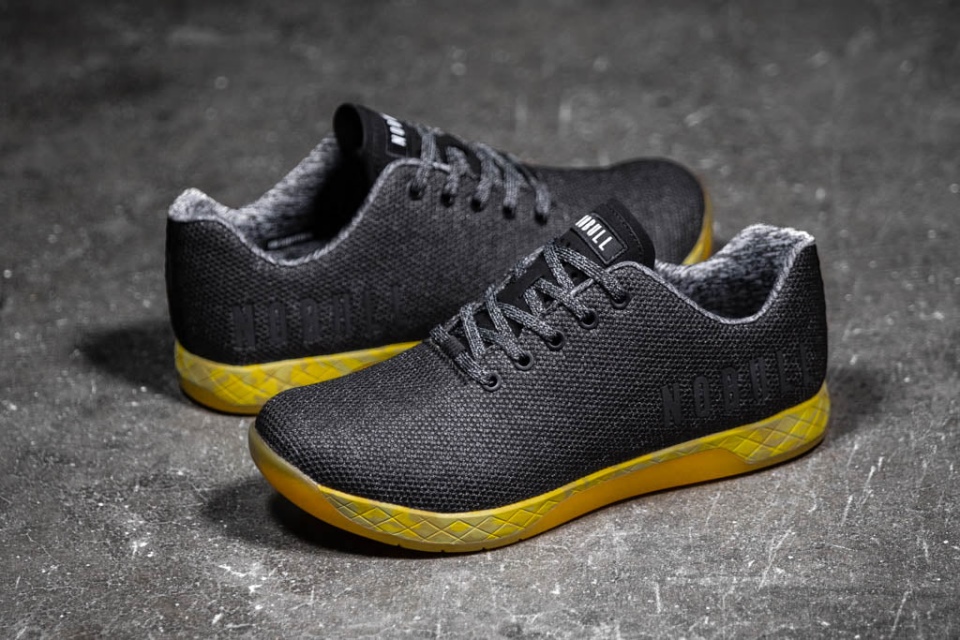 NOBULL Men's Trainer Black Heather Yellow