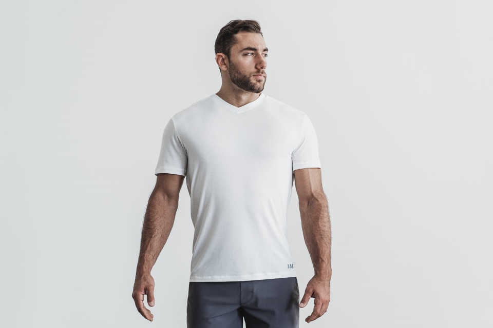 NOBULL Men's V-Neck Tee White