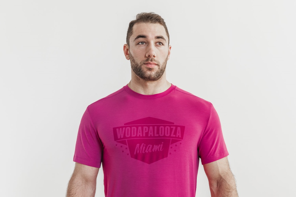 NOBULL Men's Wodapalooza Tee Raspberry