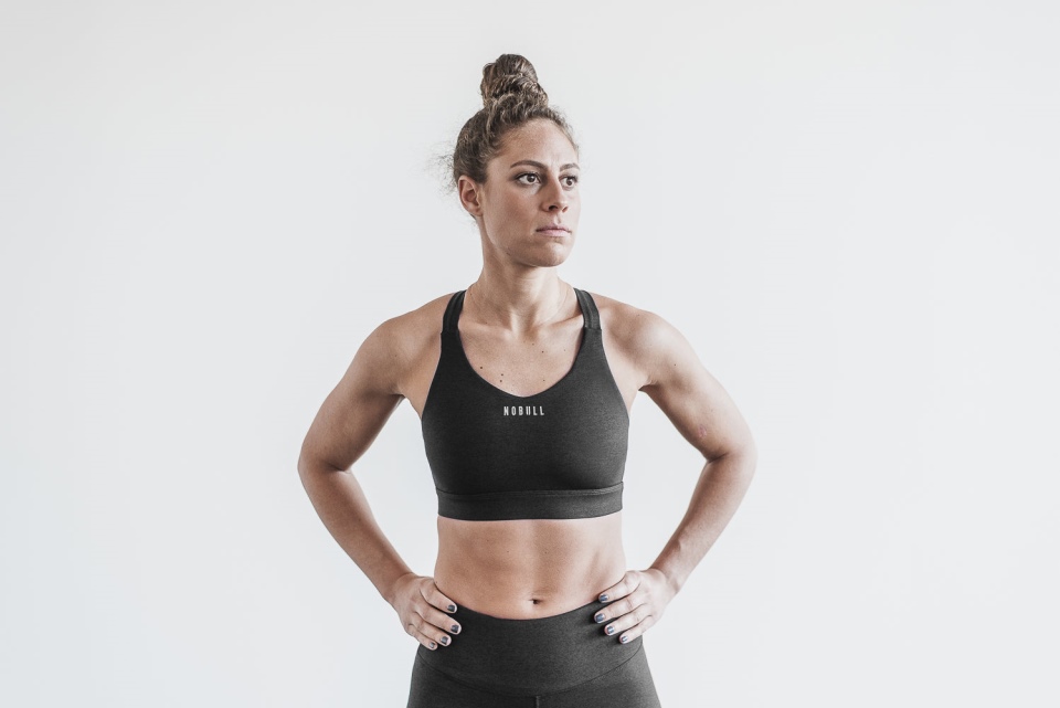 NOBULL Pace Sports Bra (Plush Heather) Black Heather