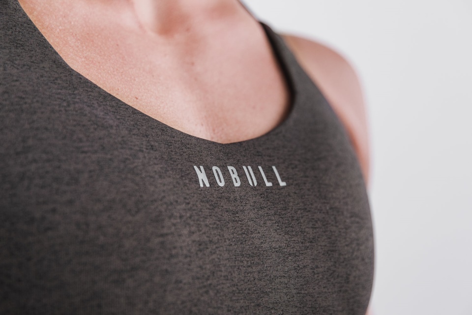 NOBULL Pace Sports Bra (Plush Heather) Espresso