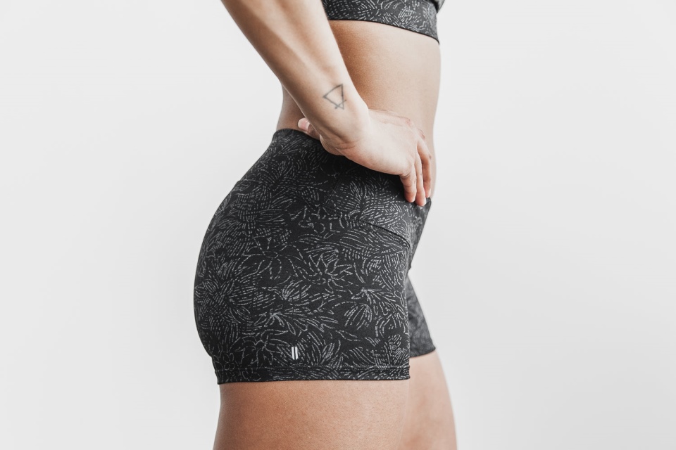 NOBULL Short 2" (Charcoal Floral) Charcoal