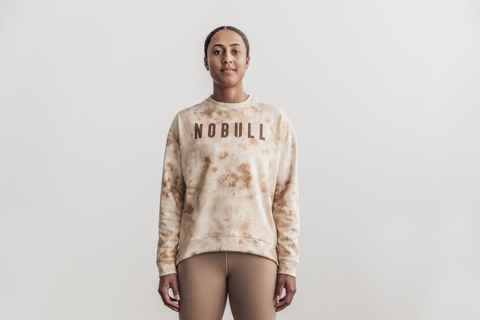 NOBULL Women's Crew Sweatshirt (Tie-Dye) Ivory