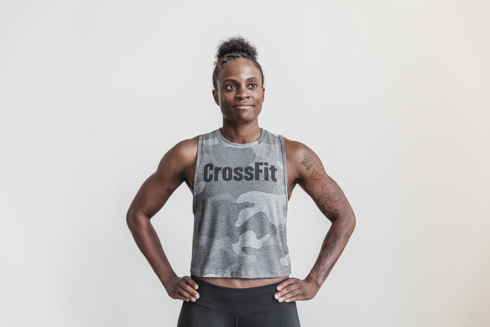 NOBULL Women's Crossfit Muscle Tank (Camo) Grey