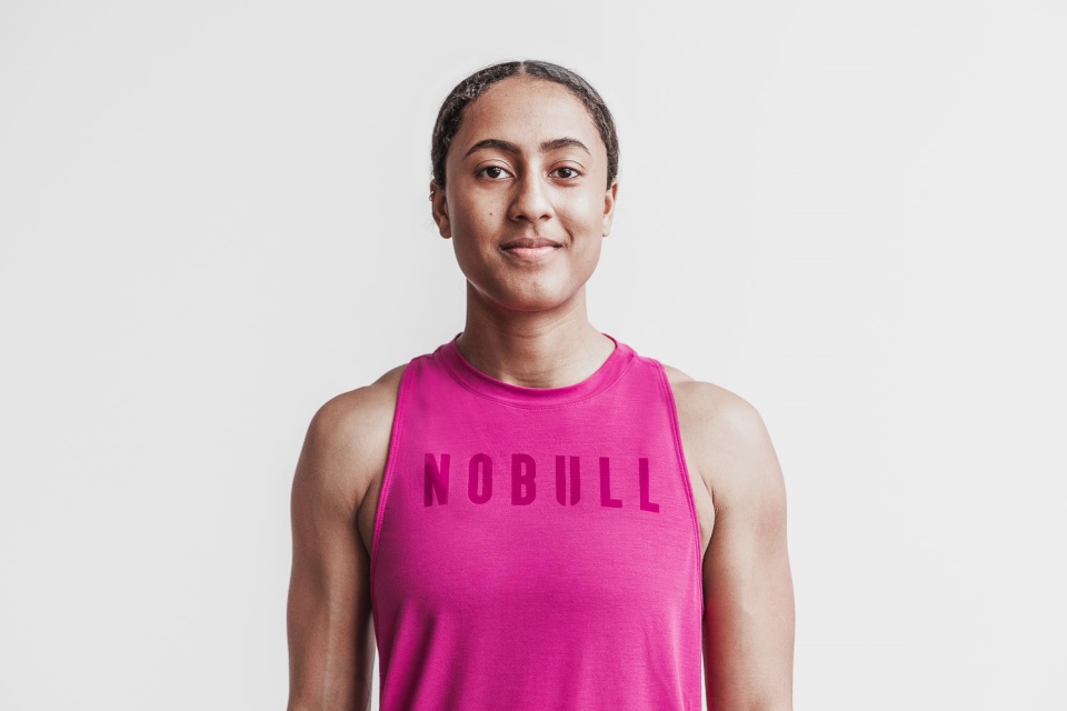 NOBULL Women's High-Neck Tank (Bright Colors) Raspberry