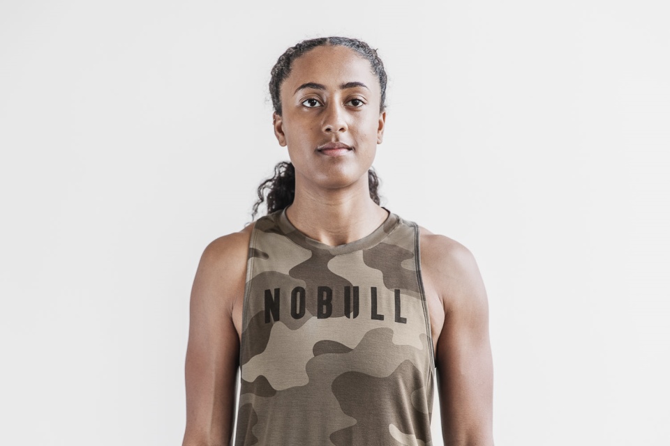 NOBULL Women's High-Neck Tank (Camo) Dark