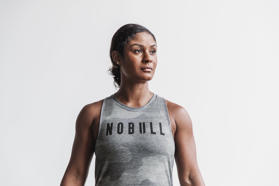 NOBULL Women's High-Neck Tank (Camo) Grey