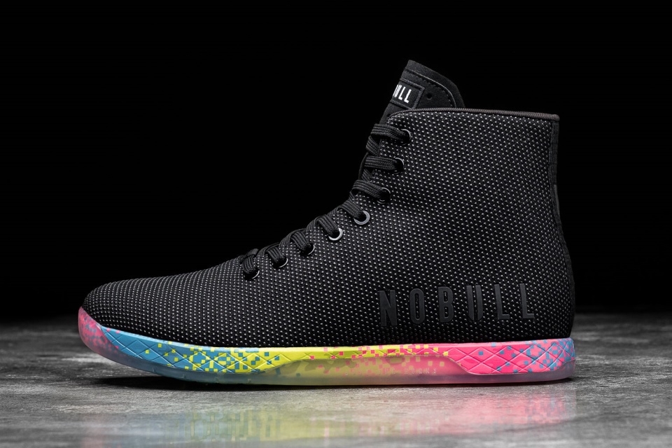 NOBULL Women's High-Top Trainer Black Neon Glitch