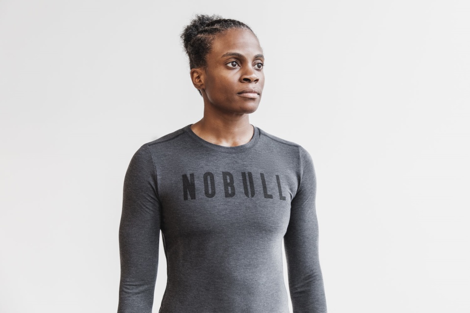 NOBULL Women's Long Sleeve Tee Charcoal