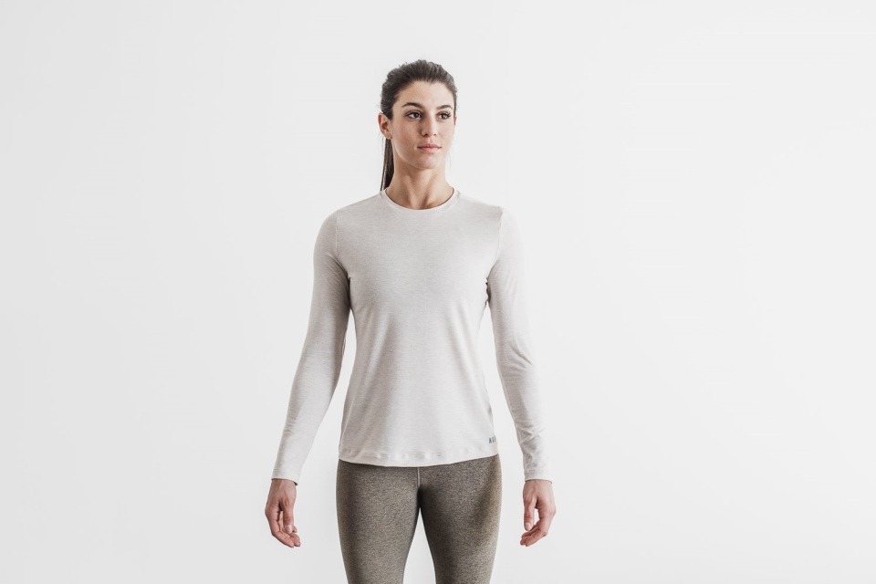 NOBULL Women's Long Sleeves Tee Oatmeal