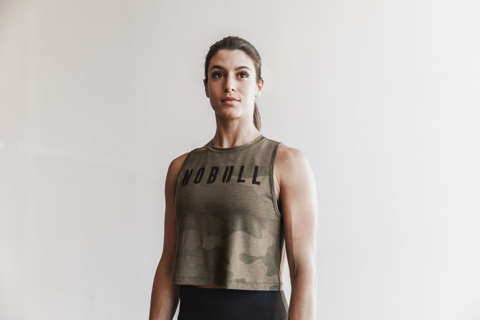 NOBULL Women's Muscle Tank (Camo) Army