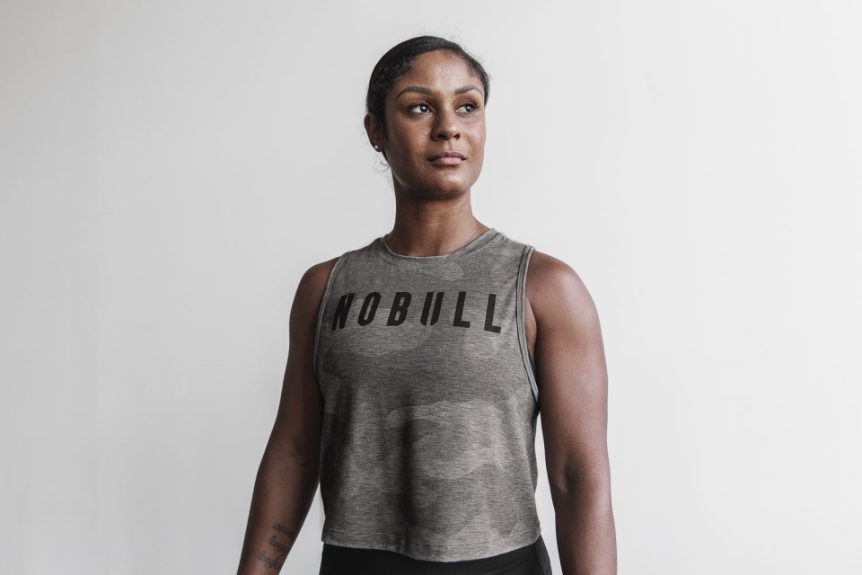 NOBULL Women's Muscle Tank (Camo) Grey