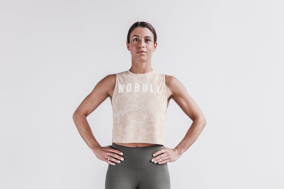 NOBULL Women's Muscle Tank (Cherry Blossom) Oatmeal