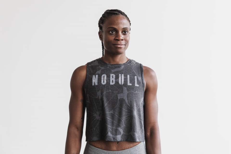 NOBULL Women's Muscle Tank (Hibiscus) Charcoal